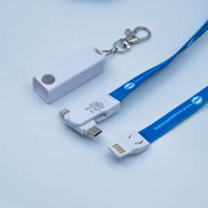 NTpF 3-i-1 Lanyard Ladekabel – Praktisk nøkkelbånd med logo