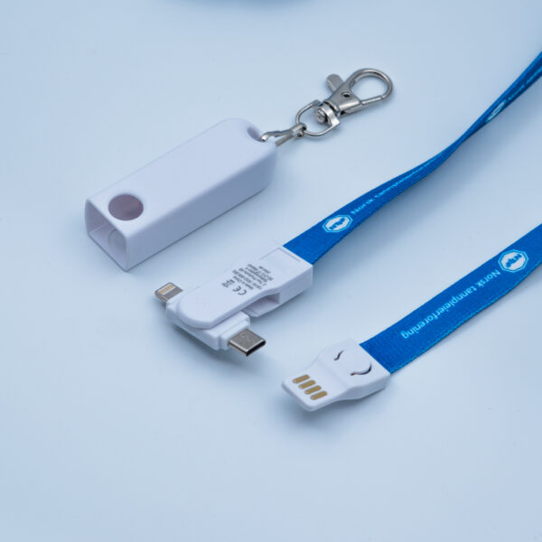 NTpF 3-i-1 Lanyard Ladekabel – Praktisk nøkkelbånd med logo